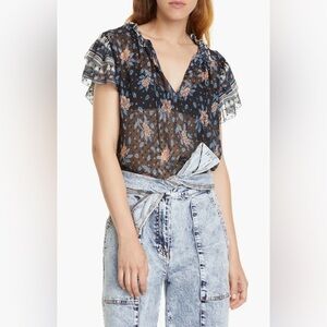 Elisa Silk Blend Jacquard Blouse size 2